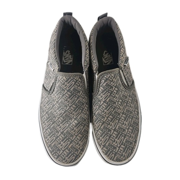 Vans off The Wall  Grey and White  Slip On Sneakers Size US Youth 6 - Picture 2 of 15